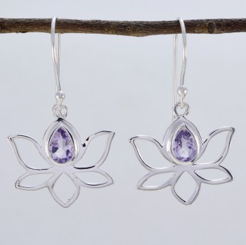 edelsteen sieraden zilver hanger oorbellen  1183